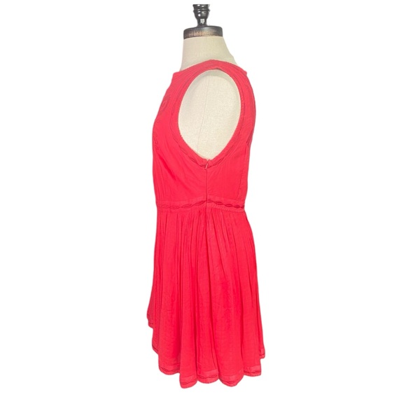 Free People “Birds of a Feather” Red on Red Embroidery Mini Dress size 6 - Picture 11 of 16